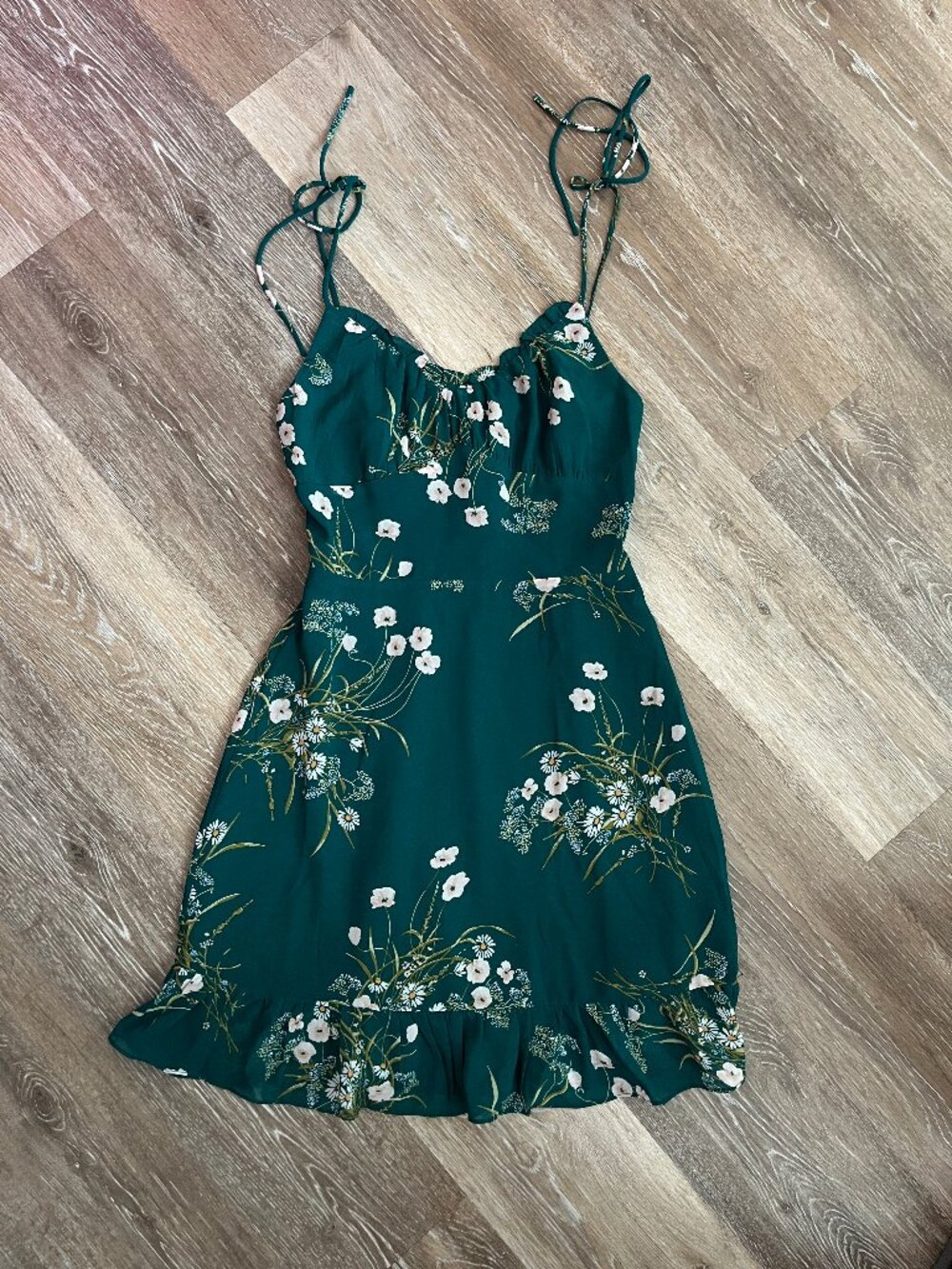 Gorgeous Emerald Green Floral Spring Flowers Romantic Dress